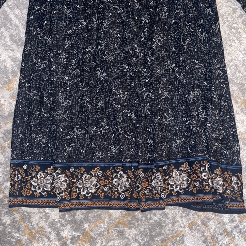 Hinge Black Floral Maxi Flare Dress Medium - Picture 3 of 11